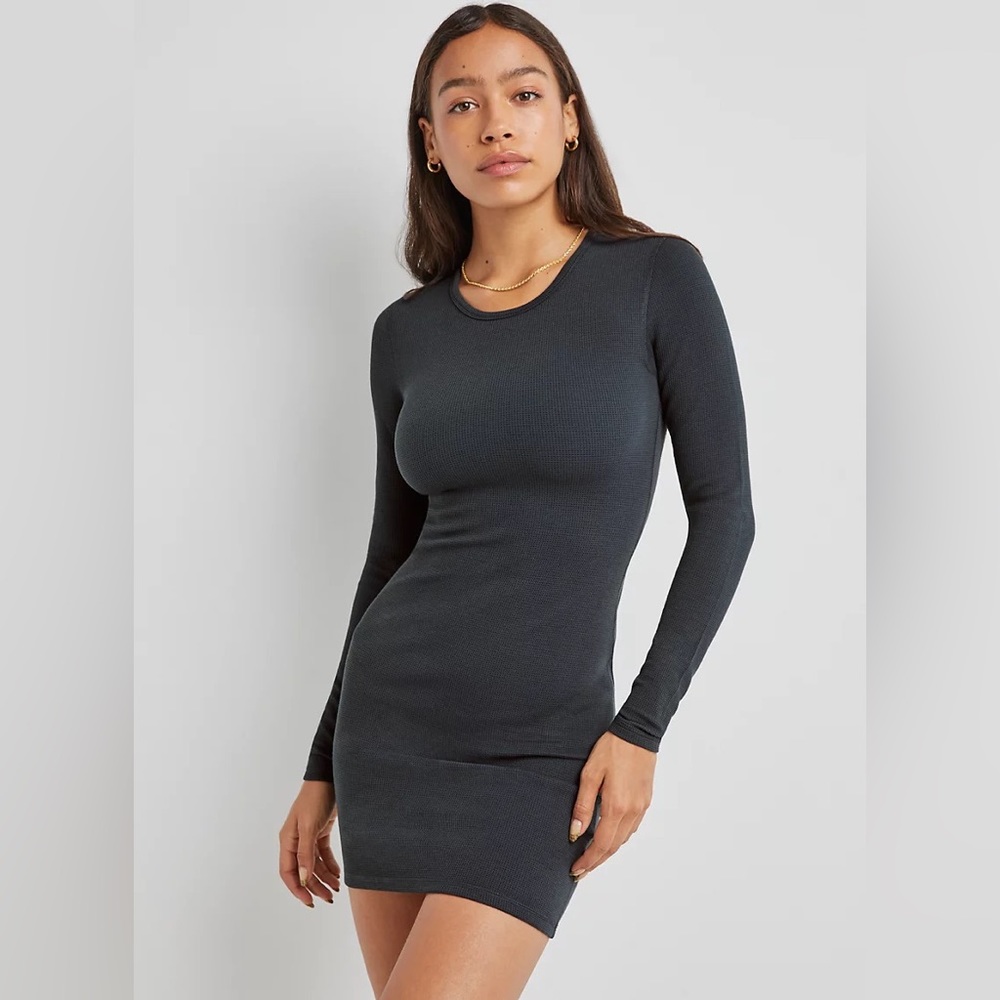 Aritzia Tna Virtue Crew Neck Waffle Dress 2XS